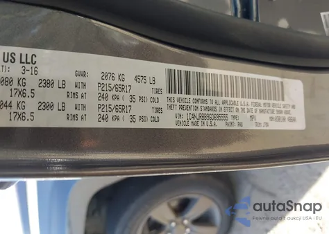 2016 Jeep Patriot 75Th Anniversary from USA, damaged, VIN 1C4NJRBB9GD695555